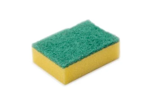 Yellow Sponge on white Stock Photos