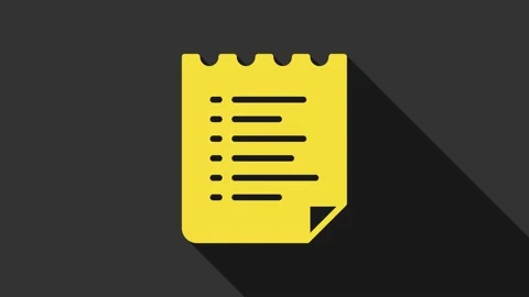 Yellow Sport training program or fitness plan icon isolated on grey background Stock Footage 156445776