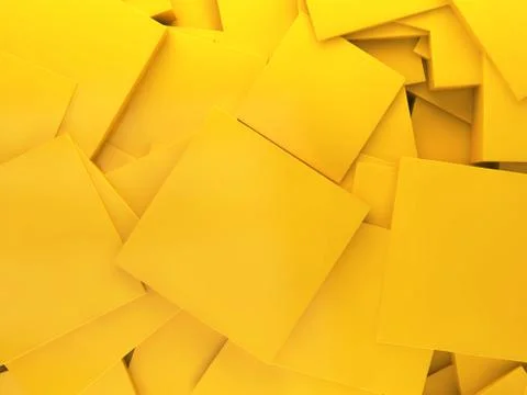 Yellow square abstract background. 3D Stock Illustration