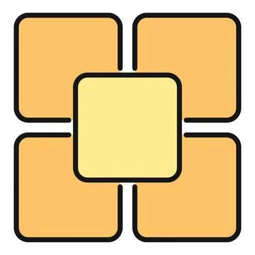 Yellow square blocks constructing data architecture layout Stockillustratie