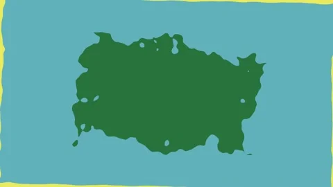Yellow square blue in the middle on map piece of paper green screen Stock Footage 335697052