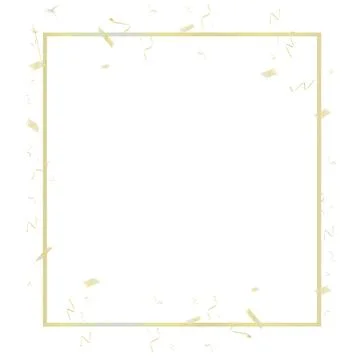 Yellow square border transparent background for party, New Year, Christmas .. Stock Illustration
