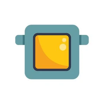 Yellow square button with handles being pushed down Stock Illustration