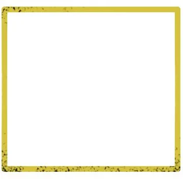 Yellow square frame with grunge texture on white Stock Illustration