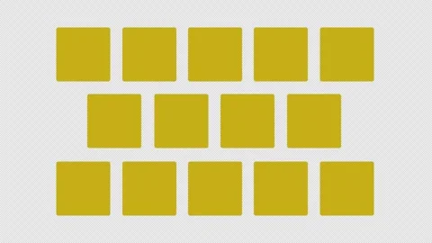Yellow square grid placeholder blocks on alpha channel transparent backgrou.. 스톡 동영상 336243835