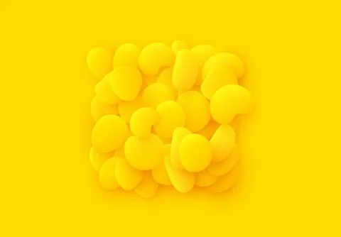 Yellow square isolated background. Design elements of liquid rounded plastic Illustrazione stock