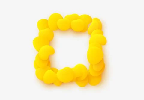 Yellow square isolated background. Design elements of liquid rounded plastic  스톡 일러스트