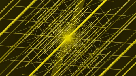Yellow Square of Lines Zoom Stock Footage 100686306