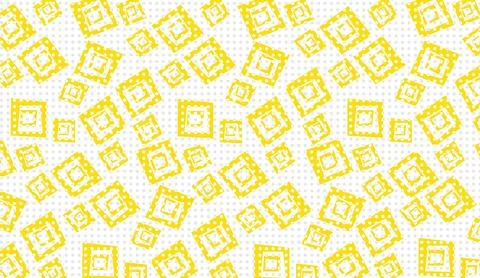 Yellow square pattern background with abstract shapes and textured geometric Stock Illustration
