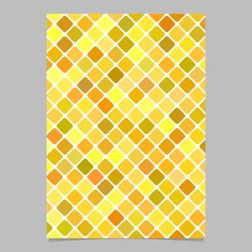 Yellow square pattern brochure design - vector document background Stock Illustration