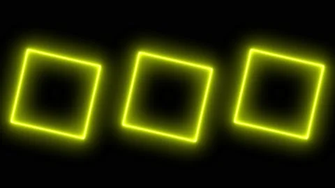 Yellow square square neon glowing animation motion graphics Video stock 154251747