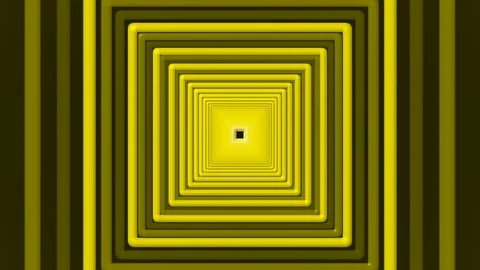 Yellow Square Tunnel Move Stock Footage 99867566