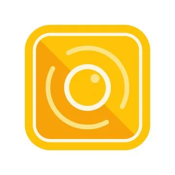 Yellow square video editing app icon Stock Illustration