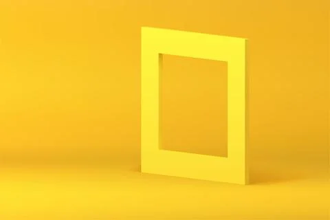Yellow squared 3d frame angular wall background for product commercial pres.. Stock Illustration