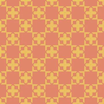 Yellow squares pattern on dark pink seamless background. Stock Illustration