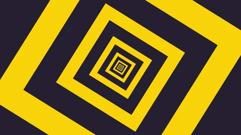 Yellow Squares Tunnel Effect, Abstract Geometric Background, Infinite Loop .. Stock Footage 333472246