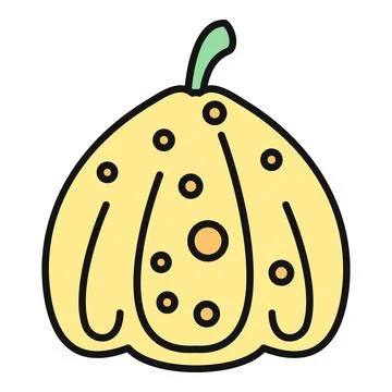 Yellow squash gourd vegetable with stem cartoon イラスト素材