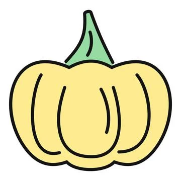 Yellow squash icon representing autumn harvest food Stock Illustration
