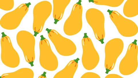 Yellow Squash Seamless Pattern Motion Graphic Background Stock Footage 346257868