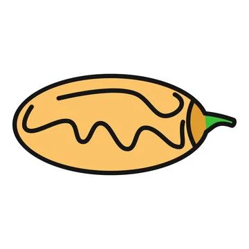 Yellow squash vegetable icon drawing on white background Stock Illustration