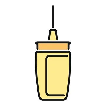 Yellow squeeze bottle condiment dispenser icon vector Stock Illustration