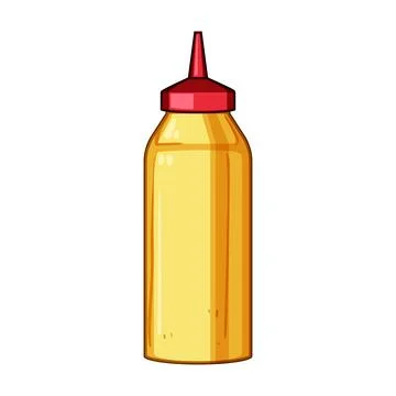 Yellow squeeze bottle condiment fast food item Illustrazione stock