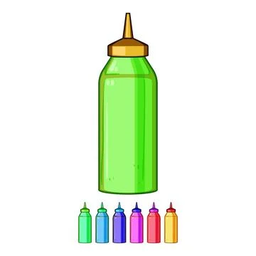 Yellow squeeze bottle condiment fast food item Stock Illustration