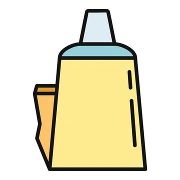 Yellow squeeze bottle dispensing a condiment Stock Illustration