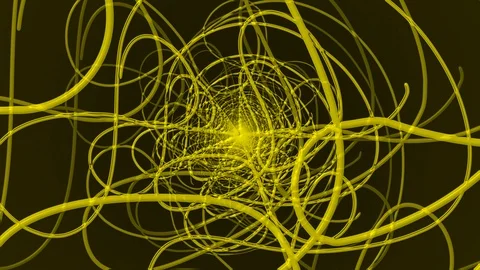 Yellow Squiggle Line Zoom Stock Footage 100707068