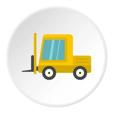 Yellow stacker loader icon circle Illustrazione stock