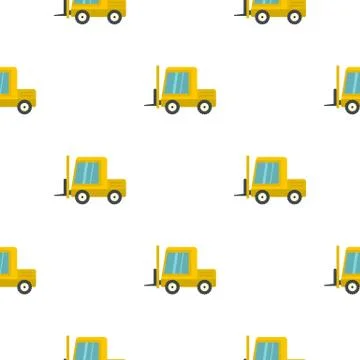 Yellow stacker loader pattern flat Illustrazione stock