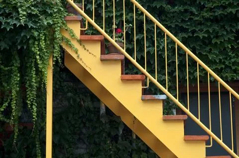 Yellow stairs Stock Photos