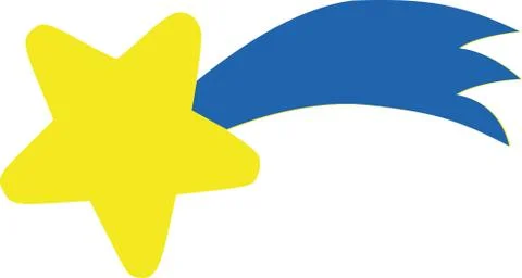 Yellow star with blue tail - falling star Stock Illustration