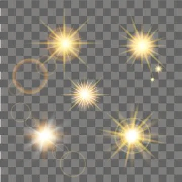 Yellow star burst with sparkles. Vector illustration. Stock Illustration