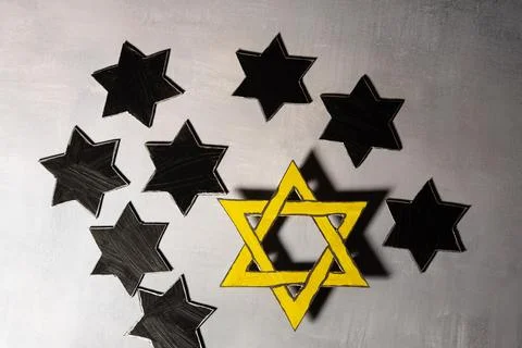 A yellow Star of David Stock Photos