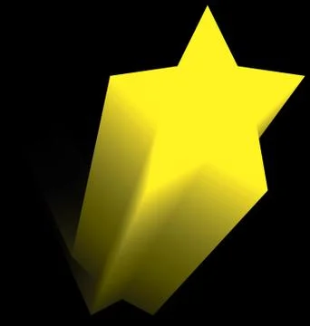 Yellow star flying up in the dark Stock Illustration