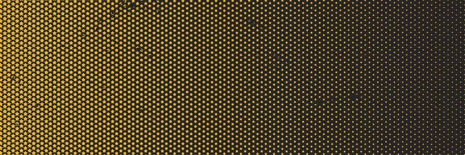 Yellow star halftone dots effect in black and white color. Halftone effect. Illustrazione stock
