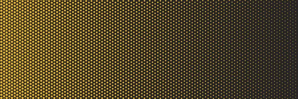 Yellow star halftone dots effect in black and white color. Halftone effect. Stock Illustration
