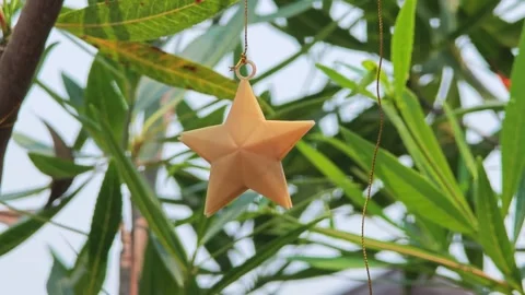 Yellow star, holidays, for decorating. Stock Footage 306992438