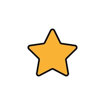 Yellow star icon vector. Classic rank isolated. Trendy flat favorite design.  Stock Illustration