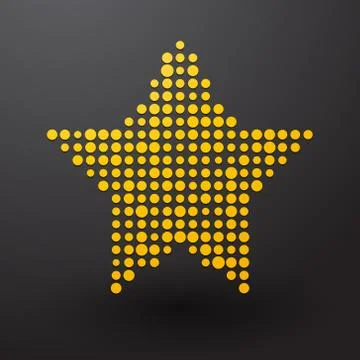 Yellow star made up of small dots Stock Illustration