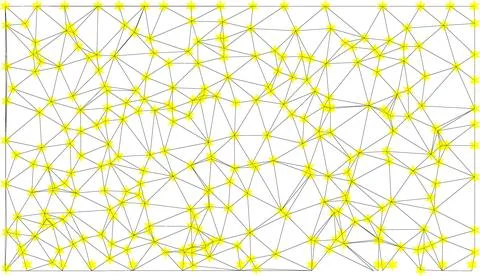 Yellow star network triangulation, connected star shapes pattern, geometric.. Stock Illustration
