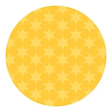 Yellow star pattern round shape flat vector illustration graphic design eleme Ilustração Stock