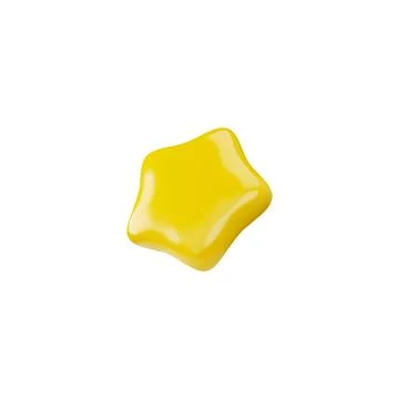 Yellow star realistic 3d vector icon, golden smoothed rating star achievement Stock Illustration