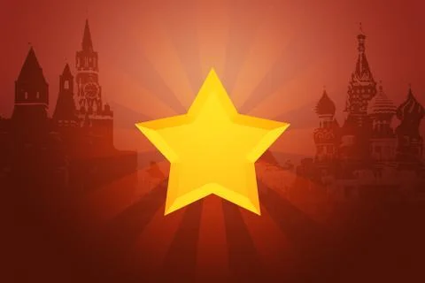 Yellow Star Russian Background Stock Illustration