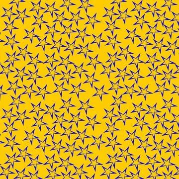 Yellow star seamless pattern on bright background Stock Illustration