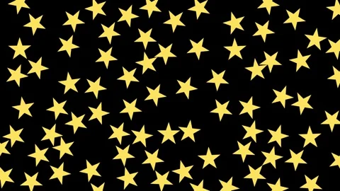 Yellow star seamless pattern over black Stockbeeldmateriaal 335017796