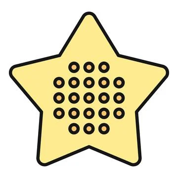 Yellow star shape rating icon with dots Illustrazione stock