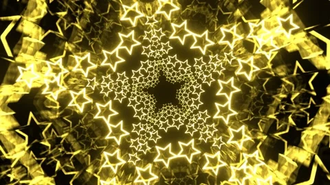 Yellow Star Shaped Background VJ Loop in 4K Stock Footage 344102099