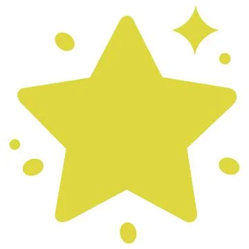 Yellow star with sparkles flat vector icon Stock Illustration